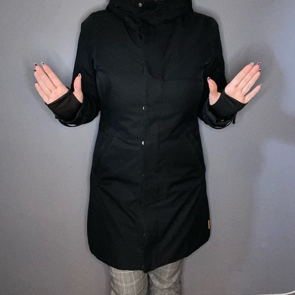 LOLË Black Rain Coat with Hood - Picture 1 of 11